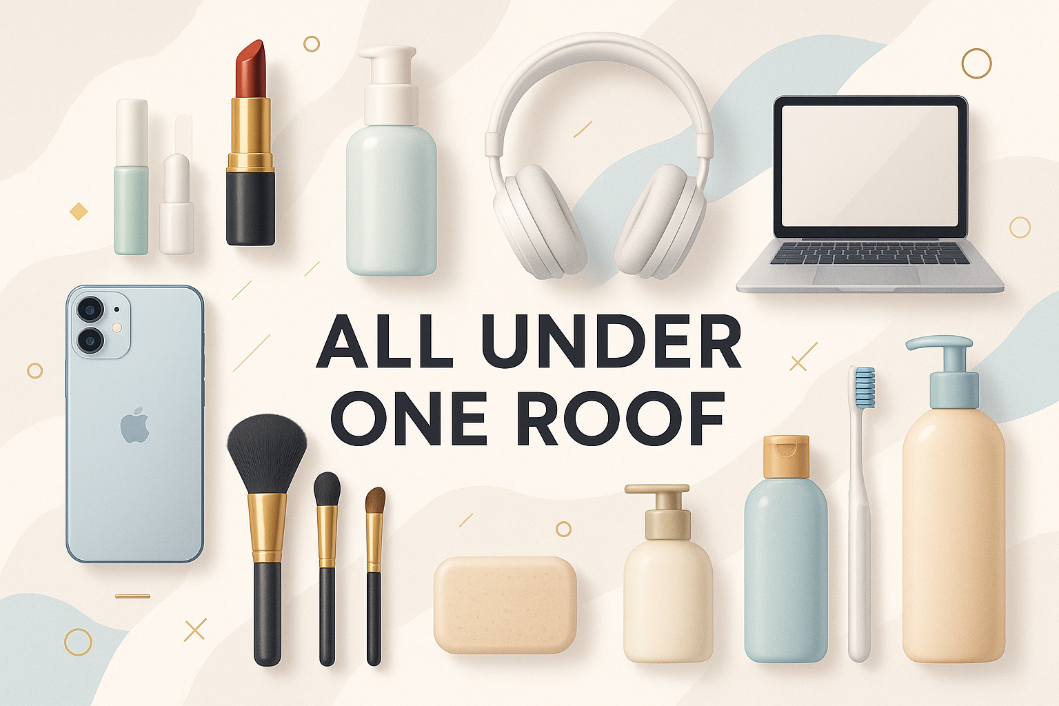 create featured image of a store which provides all under one roof products whether beauty , electronics or personal care